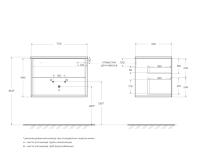 База подвесная под раковину с двумя выдвижными ящиками CEZARES BELLAGIO 54867 Black Stone