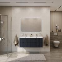 Тумба с раковиной подвесная с четырьмя ящиками CEZARES DUET-N 120 Grafito, раковина белая с двумя чашами CZR-8095-120-2 Тумба с раковиной подвесная с четырьмя ящиками CEZARES DUET-N 120 Grafito, раковина белая с двумя чашами CZR-8095-120-2