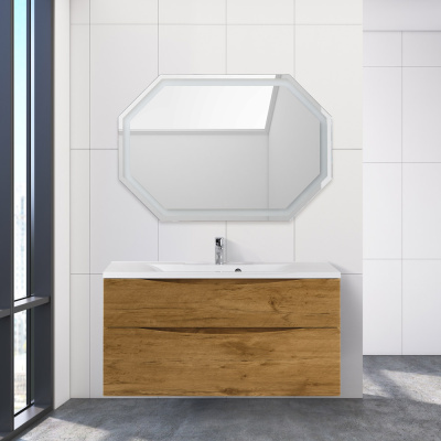 Тумба с раковиной подвесная BelBagno MARINO-H60 110 Rovere Nature, раковина белая Тумба с раковиной подвесная BelBagno MARINO-H60 110 Rovere Nature, раковина белая