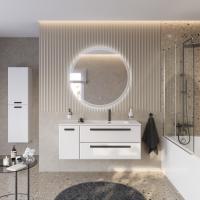 Тумба с раковиной подвесная с двумя ящиками и одной дверцей, правосторонняя CEZARES ECO-CER-N 120 Bianco Lucido, раковина белая CZR-8095-120-R Тумба с раковиной подвесная с двумя ящиками и одной дверцей, правосторонняя CEZARES ECO-CER-N 120 Bianco Lucido, раковина белая CZR-8095-120-R