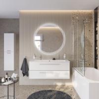 Тумба с раковиной подвесная CEZARES ECO-CER-N 120 Bianco Opaco, раковина белая CZR-8073-120-1-2