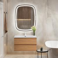 Тумба с раковиной подвесная CEZARES MOLVENO 80 Noce Chiaro, раковина белая CZR-8099-80/50