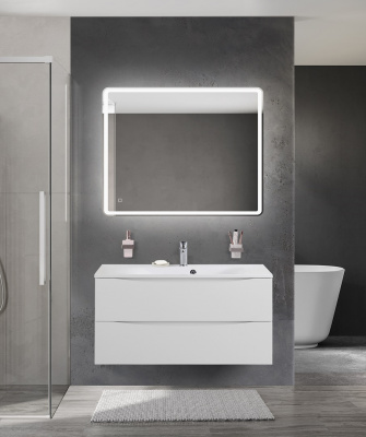 Тумба с раковиной подвесная BelBagno MARINO 100 Bianco Opaco, раковина белая BB1000/450-LV-MR-FT Тумба с раковиной подвесная BelBagno MARINO 100 Bianco Opaco, раковина белая BB1000/450-LV-MR-FT