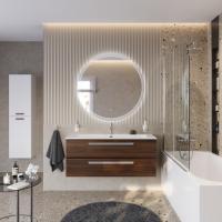 Тумба с раковиной подвесная CEZARES ECO-CER-N 120 Орех шоколад Софт, раковина белая CZR-8073-120