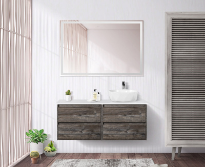 Тумба со столешницей и накладной раковиной подвесная BelBagno KRAFT 120 Pino Pasadena, раковина справа Тумба со столешницей и накладной раковиной подвесная BelBagno KRAFT 120 Pino Pasadena, раковина справа