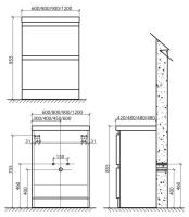 База под раковину напольная BelBagno ENERGIA-N-800-2C-PIA-BL Bianco Lucido