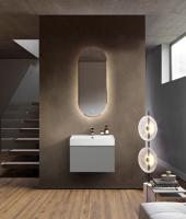 Тумба с раковиной подвесная выдвижными ящиком и внутренним ящиком CEZARES PREMIUM 70 Grigio nuvola, раковина белая