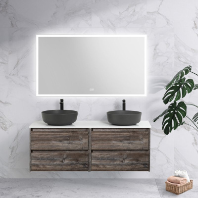 Тумба со столешницей и накладными раковинами подвесная BelBagno KRAFT 120 Pino Pasadena Тумба со столешницей и накладными раковинами подвесная BelBagno KRAFT 120 Pino Pasadena