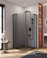 Душевой уголок CEZARES SLIDER-R-2-80/90-GRIGIO-NERO