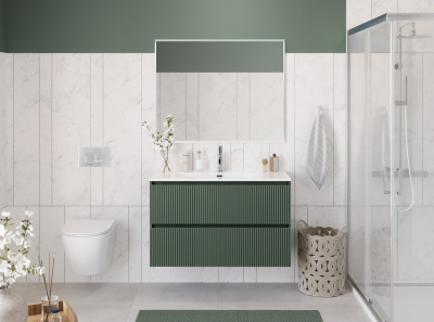 Тумба с раковиной подвесная BelBagno UNO-MINI 100 Еловый Матовый, раковина белая BB-8099-3-100 Тумба с раковиной подвесная BelBagno UNO-MINI 100 Еловый Матовый, раковина белая BB-8099-3-100
