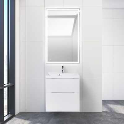 Тумба с раковиной подвесная BelBagno MARINO-H60 60 Bianco Lucido, раковина белая