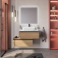 Тумба со столешницей подвесная и нижней тумбой CEZARES SLIDER 80 Дуб тангент, столешница SLD-80/48-BO