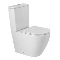 Унитаз-компакт безободковый с сиденьем BelBagno SFERA-R BB2141CPR/SC