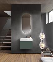 Тумба с раковиной подвесная выдвижными ящиком и внутренним ящиком CEZARES PREMIUM 70 Verde opaco, раковина белая