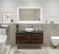 Тумба со столешницей и накладной раковиной подвесная BelBagno ETNA 120 Rovere Moro, без отверстия под смеситель