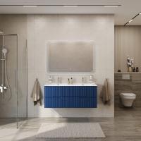 Тумба с раковиной подвесная с четырьмя ящиками CEZARES DUET-N 120 Sapfiro, раковина белая с двумя чашами CZR-8095-120-2 Тумба с раковиной подвесная с четырьмя ящиками CEZARES DUET-N 120 Sapfiro, раковина белая с двумя чашами CZR-8095-120-2