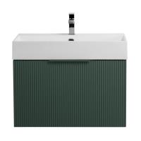 Тумба подвесная под раковину с выдвижным ящиком и внутренним ящиком CEZARES PREMIUM 55440 Plisse Verde opaco