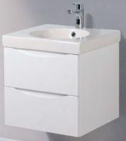 FLY База под керамическую раковину подвесная с двумя выкатными ящиками, Bianco Lucido, 475x450x450, FLY-500-2C-SO-BL-P