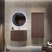 Тумба с раковиной подвесная CEZARES EDEN 91 Rovere scuro Soft, раковина белая