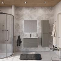 Тумба с раковиной подвесная CEZARES RELAX 80 Сатин, раковина белая Тумба с раковиной подвесная CEZARES RELAX 80 Сатин, раковина белая