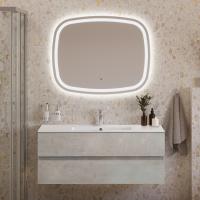 Тумба с раковиной подвесная CEZARES MOLVENO 46 120 Beton, раковина белая CZR-8002-120