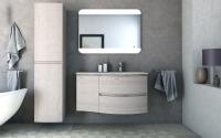 Тумба с раковиной подвесная CEZARES VAGUE 104 Rovere Sbiancato, правосторонняя