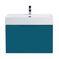 Тумба подвесная под раковину с выдвижным ящиком и внутренним ящиком CEZARES PREMIUM 55398 Blu petrolio