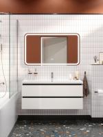 Тумба с раковиной подвесная CEZARES PLANE 120 Bianco Lucido, раковина белая CZR-8070-120