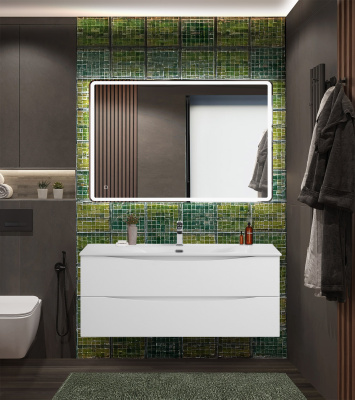 Тумба с раковиной подвесная BelBagno MARINO-CER-N 120 Bianco Opaco, раковина белая