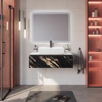 Тумба со столешницей подвесная CEZARES SLIDER 100 Чёрный фьюжн, столешница SLD-100/48-BO