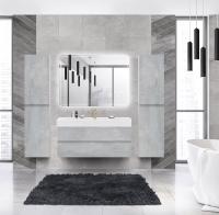 Тумба с раковиной подвесная CEZARES MOLVENO 46 120 Beton, раковина белая