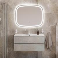 Тумба с раковиной подвесная CEZARES MOLVENO 46 100 Beton, раковина белая CZR-8002-100