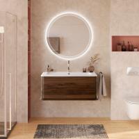 Тумба с раковиной подвесная CEZARES IDRA 98 Noce, раковина белая 50264