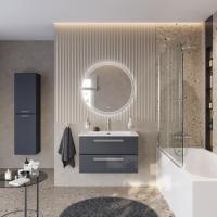 Тумба с раковиной подвесная CEZARES ECO-CER-N 80 Grafito, раковина белая CZR-8073-80 Тумба с раковиной подвесная CEZARES ECO-CER-N 80 Grafito, раковина белая CZR-8073-80