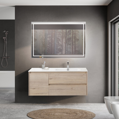 Тумба с раковиной подвесная с двумя ящиками и одной дверцей BelBagno KRAFT 120 Rovere Galifax Bianco правая, раковина белая Тумба с раковиной подвесная с двумя ящиками и одной дверцей BelBagno KRAFT 120 Rovere Galifax Bianco правая, раковина белая
