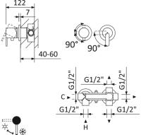 Встраиваемый смеситель CEZARES LEAF-VDIM3-L-PR Встраиваемый смеситель CEZARES LEAF-VDIM3-L-PR