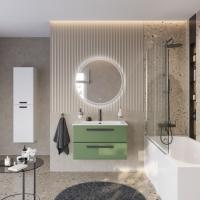 Тумба с раковиной подвесная CEZARES ECO-CER-N 80 Фисташковый Софт, раковина белая CZR-8073-80 Тумба с раковиной подвесная CEZARES ECO-CER-N 80 Фисташковый Софт, раковина белая CZR-8073-80