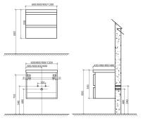 База под раковину подвесная BelBagno ENERGIA-N-900-2C-SO-BL Bianco Lucido