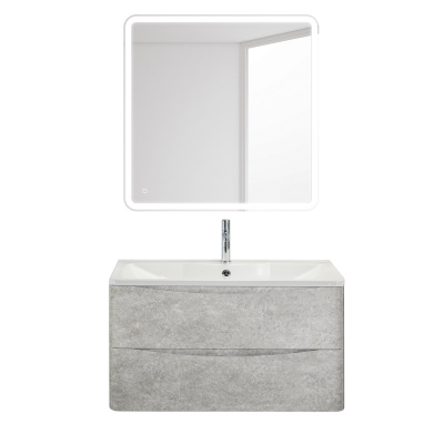 Тумба с раковиной подвесная BelBagno ACQUA 100 Cemento Verona Grigio, раковина белая