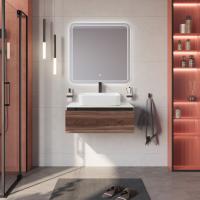 Тумба со столешницей подвесная CEZARES SLIDER 80 Орех дымчатый, столешница SLD-80/48-BO