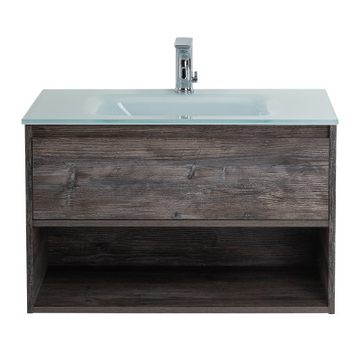 База под раковину подвесная с ящиком и открытой полкой BelBagno KRAFT-800-1C-SO-PP Pino Pasadena