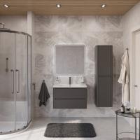 Тумба с раковиной подвесная CEZARES RELAX 80 Оружейная сталь, раковина белая Тумба с раковиной подвесная CEZARES RELAX 80 Оружейная сталь, раковина белая