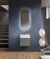 Тумба с раковиной подвесная выдвижными ящиком и внутренним ящиком CEZARES PREMIUM 50 Plisse Grigio nuvola, раковина белая