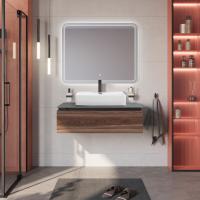 Тумба со столешницей подвесная CEZARES SLIDER 100 Орех дымчатый, столешница SLD-100/48-MNO