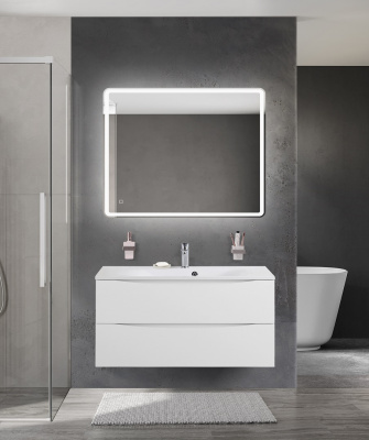 Тумба с раковиной подвесная BelBagno MARINO 100 Bianco Lucido, раковина белая BB1000/450-LV-MR-FT Тумба с раковиной подвесная BelBagno MARINO 100 Bianco Lucido, раковина белая BB1000/450-LV-MR-FT