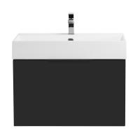Тумба подвесная под раковину с выдвижным ящиком и внутренним ящиком CEZARES PREMIUM 55397 Nero opaco