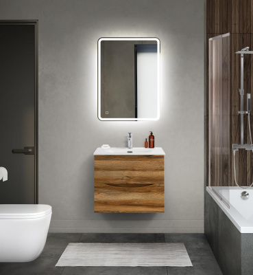Тумба с раковиной подвесная BelBagno MARINO-CER-MINI 60 Rovere Rustico, раковина белая Тумба с раковиной подвесная BelBagno MARINO-CER-MINI 60 Rovere Rustico, раковина белая