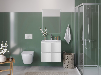 Тумба с раковиной подвесная BelBagno UNO-MINI 60 Bianco Opaco, раковина белая BB-8099-3-60 Тумба с раковиной подвесная BelBagno UNO-MINI 60 Bianco Opaco, раковина белая BB-8099-3-60