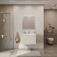 Тумба с раковиной подвесная CEZARES DUET-N 80 Альпака Брашированная, раковина белая CZR-8073-80