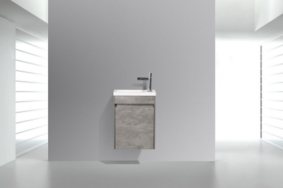 Тумба с раковиной подвесная с дверкой BelBagno PIETRA MINI 40-L Stucco Cemento, раковина белая Тумба с раковиной подвесная с дверкой BelBagno PIETRA MINI 40-L Stucco Cemento, раковина белая